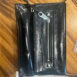 Rebecca Minkoff Black leather crossbody clutch